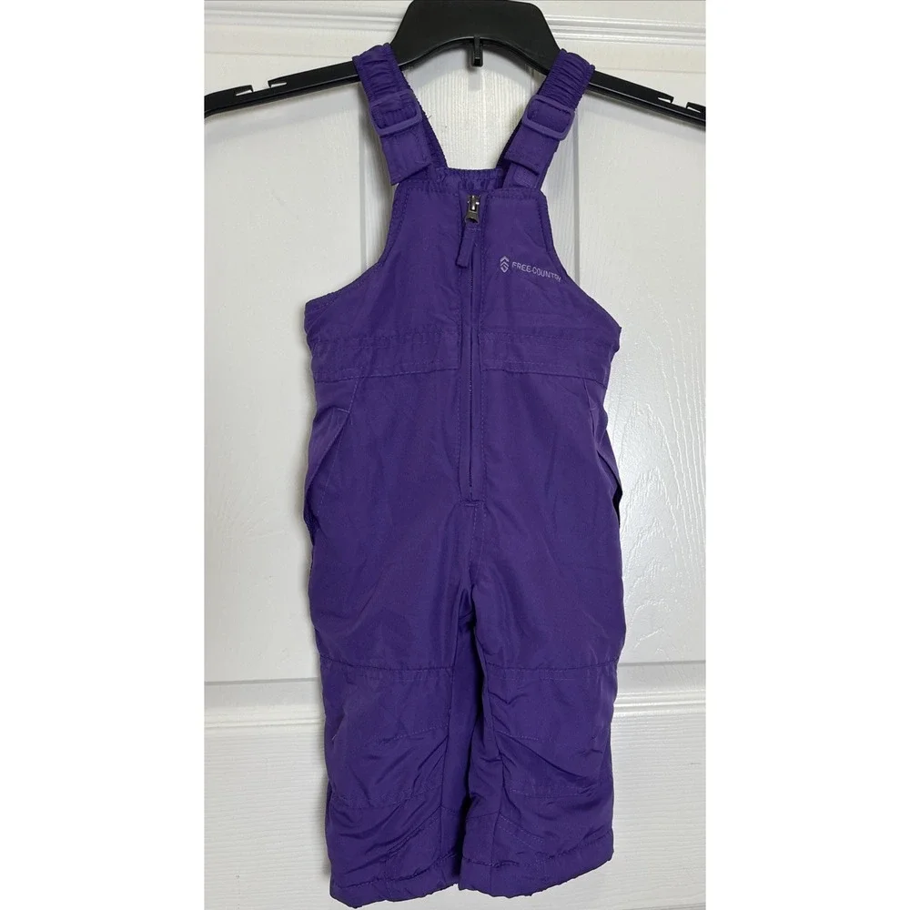 Free Country Kids Size 12Months Purple Ski‎ Snow Bibs Overalls NWT $52